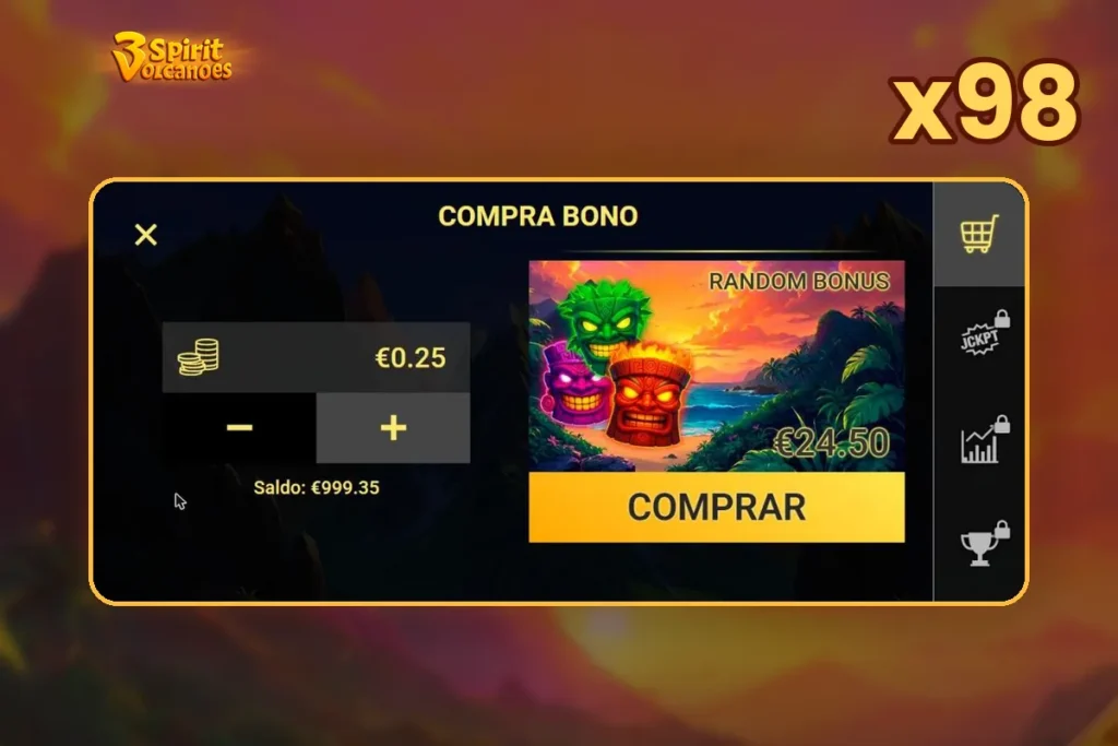 Bonus Buy de 3 Spirit Volcanoes a x98 de la apuesta