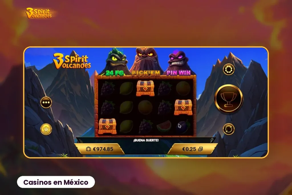 Casinos en México con 3 Spirit Volcanoes de Amigo Gaming